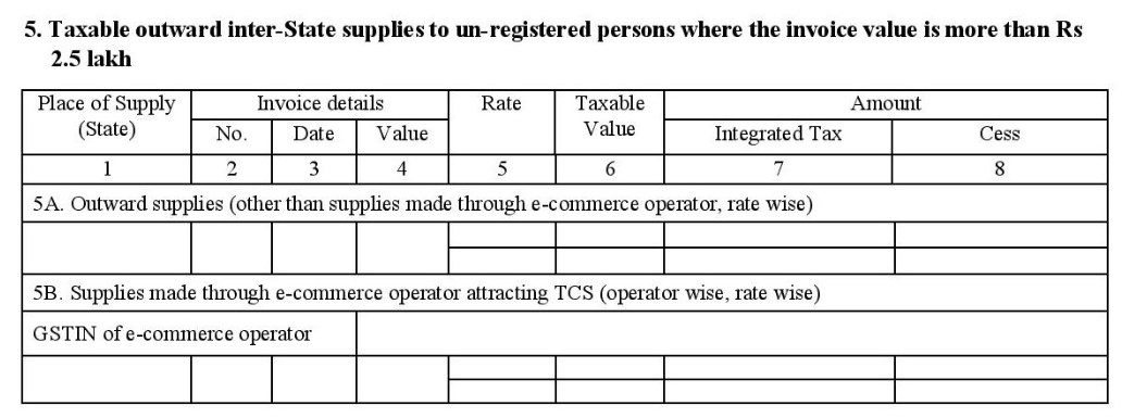 form gstr-1 table 5