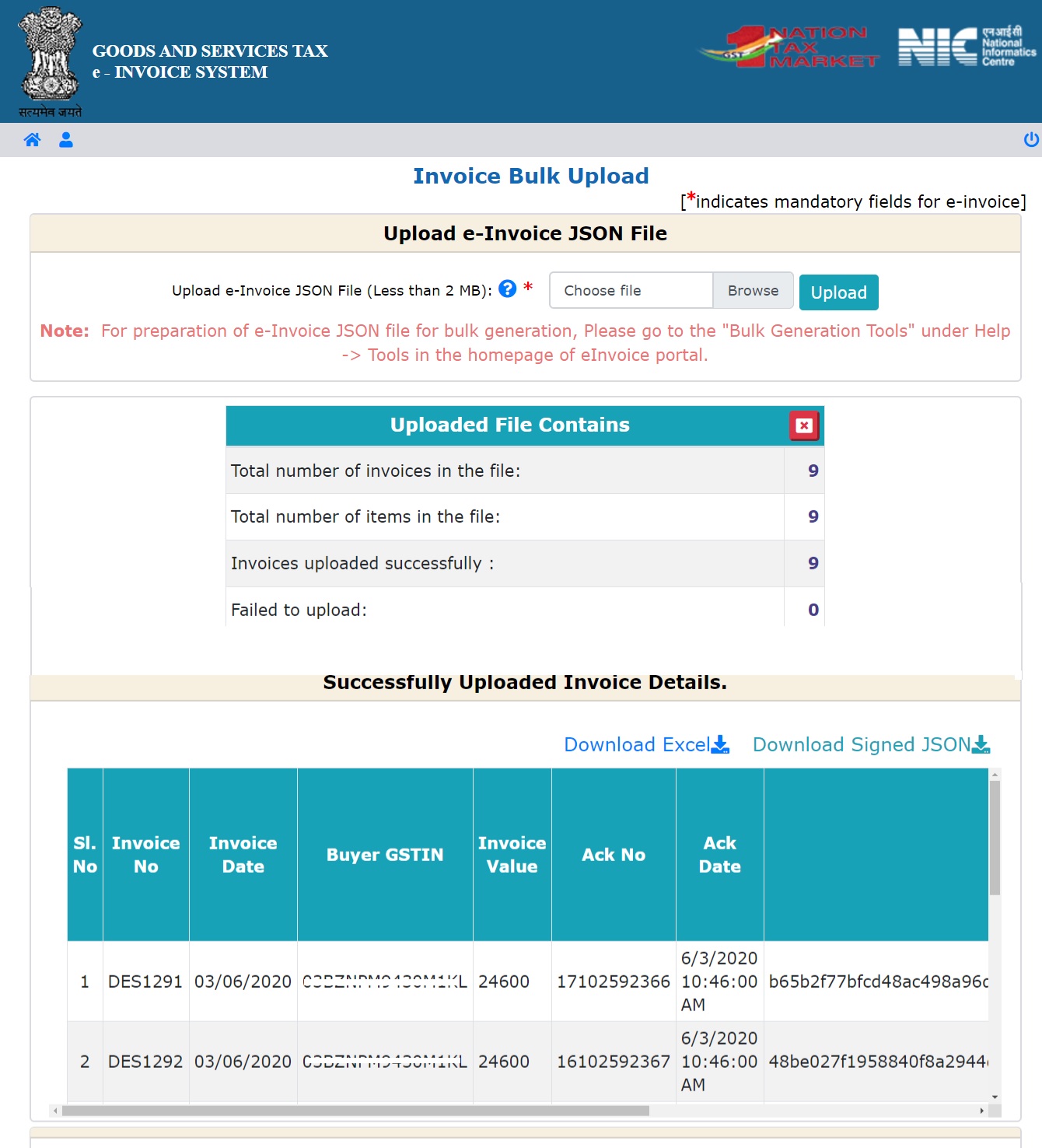  Generation of e-invoice