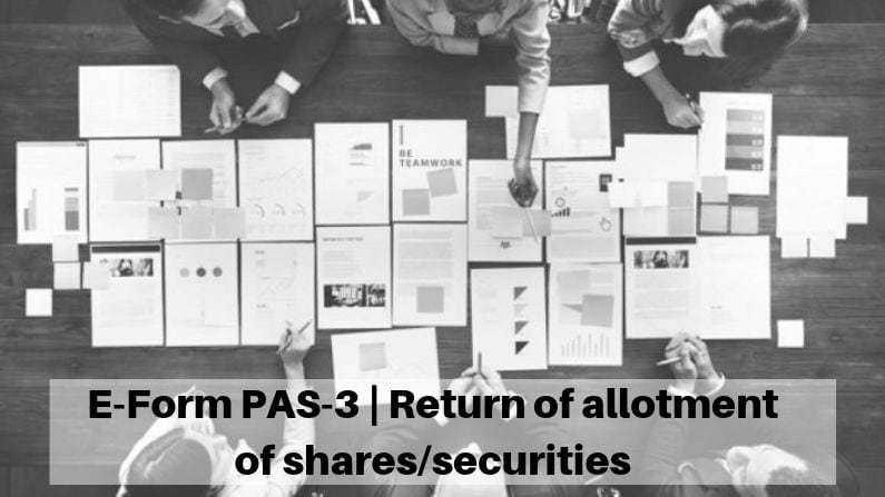 E-Form PAS-3 | Return of allotment of shares/securities