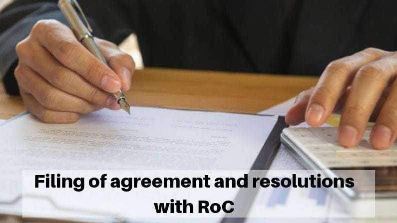 Filing of agreement and resolutions with RoC