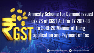 Amnesty Scheme for Demand issued u/s 73 of CGST Act